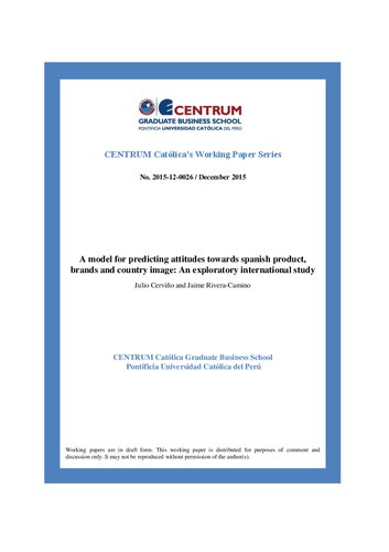 A model for predicting attitudes towards spanish product, brands and country image: An exploratory international study