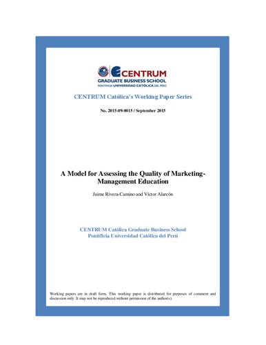 A Model for Assessing the Quality of MarketingManagement Education
