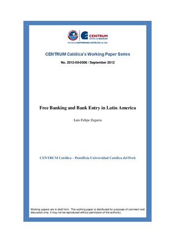 Free Banking and Bank Entry in Latin America