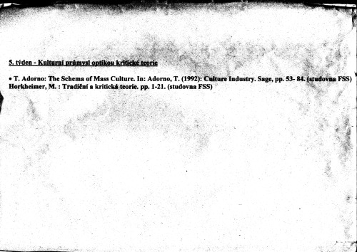 The Schema of Mass Culture