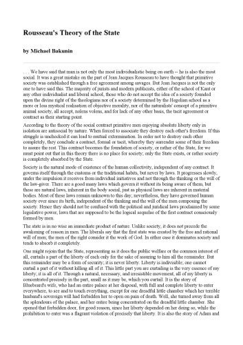 Rousseau's Theory of the State