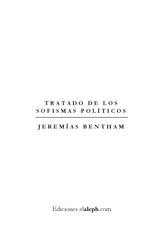 Tratado de los sofismas polîticos