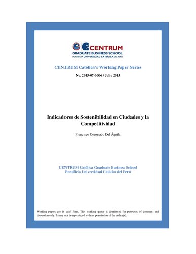 Indicadores de Sostenibilidad en Ciudades y la Competitividad