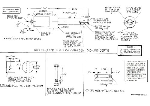 .45 Minuteman SubMachine Gun SMG Building Plans