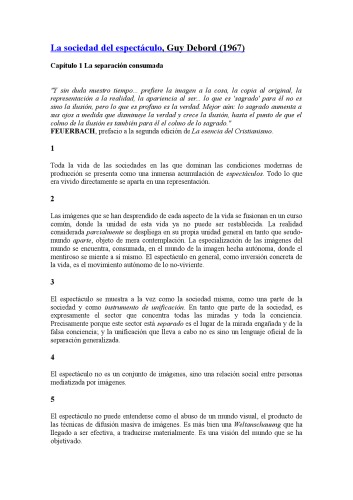 La Sociedad Del Espectaculo