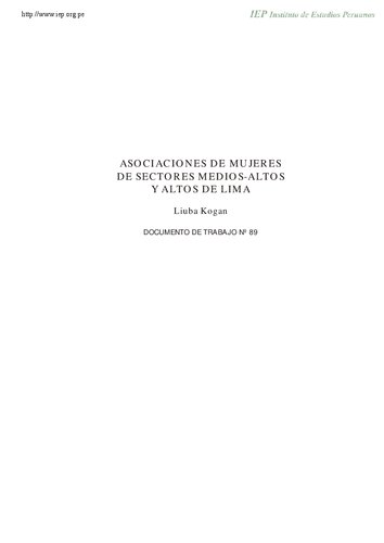 Asociaciones de mujeres de sectores medios-altos y altos de Lima