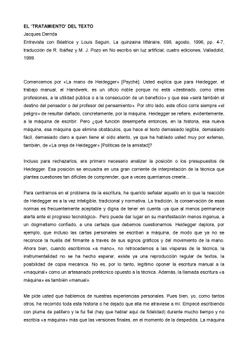 El tratamiento del texto