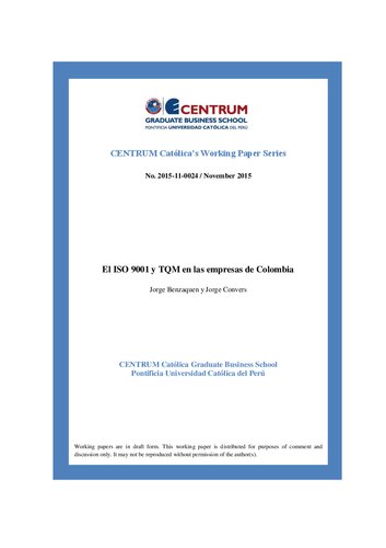 El ISO 9001 y TQM en las empresas de Colombia