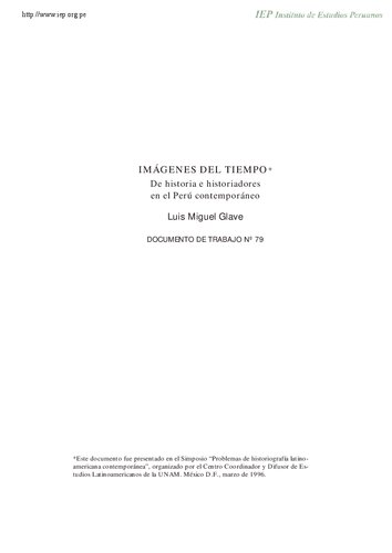 Imágenes del tiempo. De historia e historiadores en el Perú contemporáneo