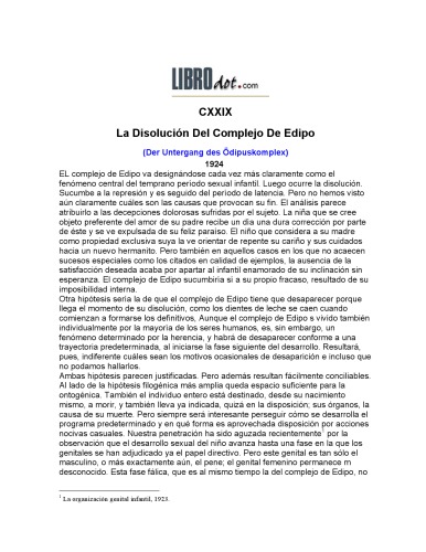 Disolucion del complejo de Edipo, La