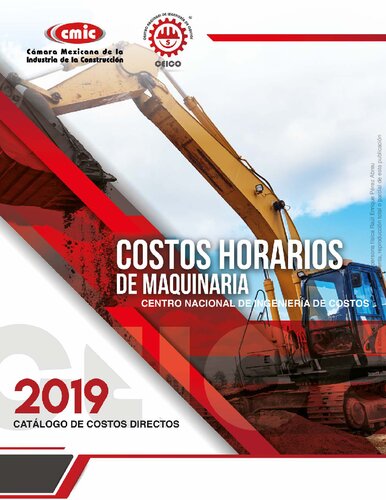 Catálogo de costos horarios de maquinaria 2019
