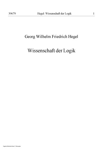 Wissenschaft der Logik