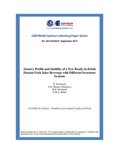 Sensory Profile and Stability of a New Ready-to-Drink Passion Fruit Juice Beverage with Different Sweetener Systems