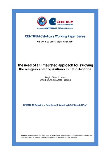 The need of an integrated approach for studying the mergers and acquisitions in Latin America