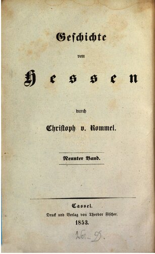 Geschichte von Hessen seit dem Westfälischen Frieden bis jetzt