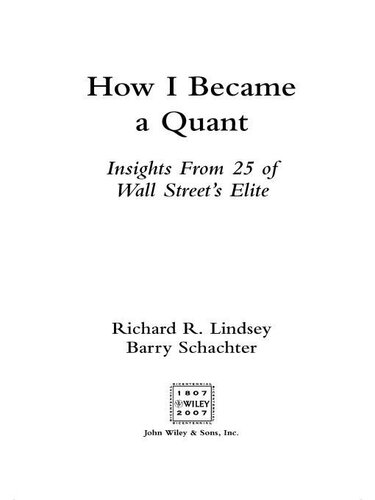 How I Became a Quant: Insights from 25 of Wall Street's Elite