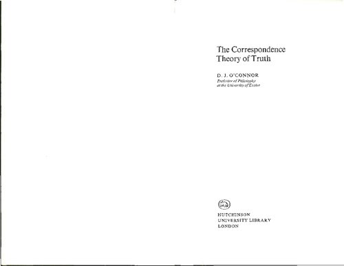 The Correspondence Theory of Truth