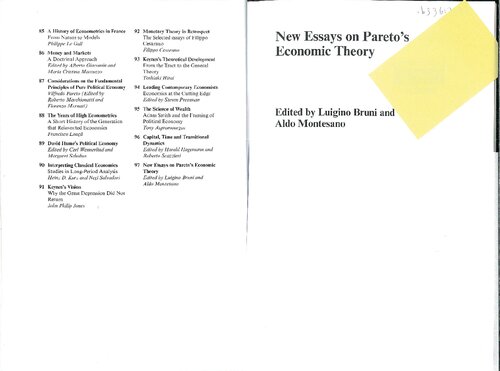 New Essays on Pareto's Economic Theory