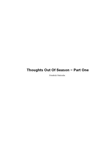 Thoughts Out Of Season