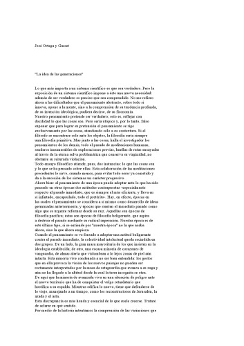 La idea de las generaciones