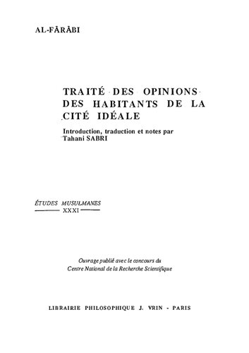 Traité des opinions des habitants de la cité idéale
