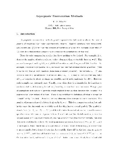 Asymptotic enumeration methods