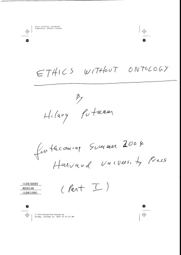 Ethics Without Ontology