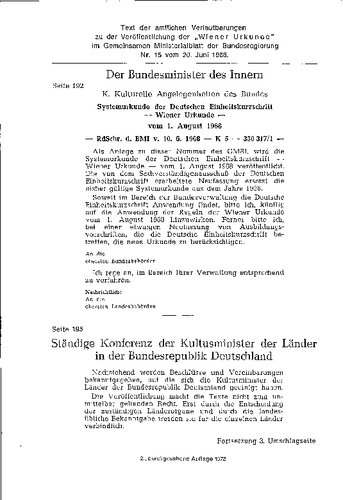 Systemurkunde der Deutschen Einheitskurzschrift - Wiener Urkunde - 1. August 1968