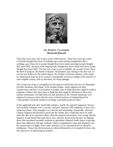 On Modern Uncertainty