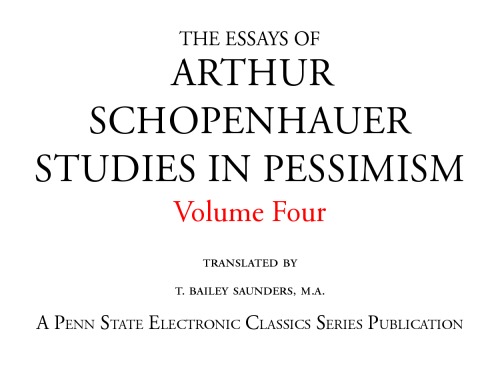 Studies in Pessimism 