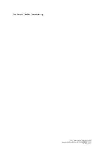 The Sons of God in Genesis 6:1–4; Analysis and History of Exegesis