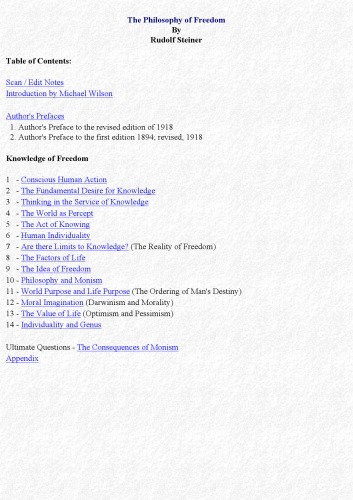 The Philosophy of Freedom