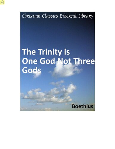 The Trinity is One God Not Three Gods
