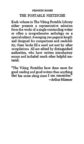 The Portable Nietzsche ( Clean Print/without cutting and notes marked by user)