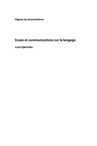 Essais et communications sur le langage