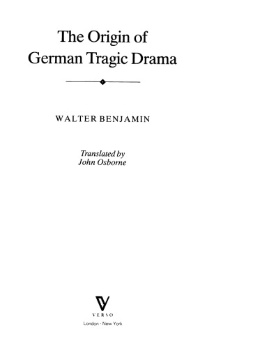 The Origin of German Tragic Drama