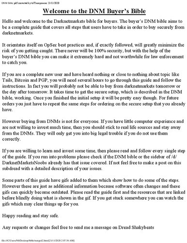 Dark net market buyers bible