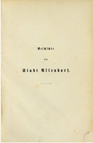 Geschichte der Stadt Allendorf an der Werra und der Saline Sooden