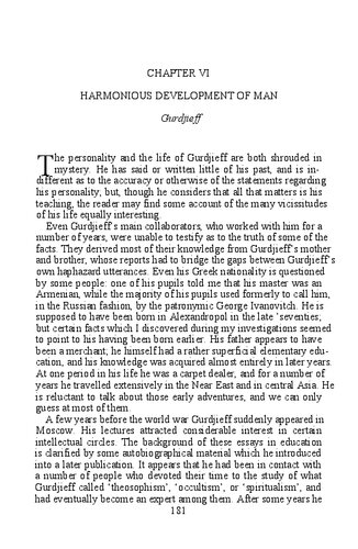 Gurdjieff chapter (God is my Adventure)