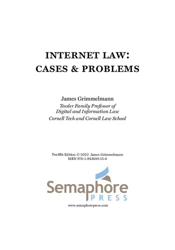Internet Law: Cases & Problems
