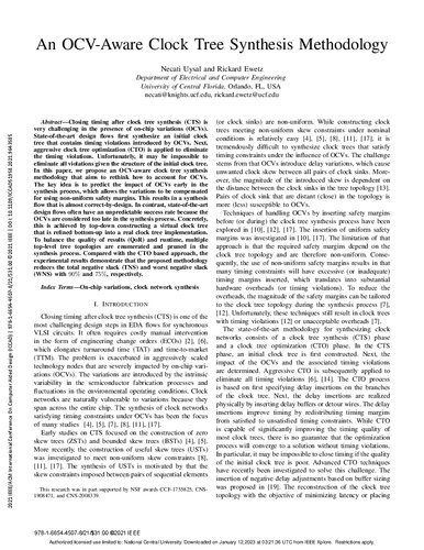 An OCV-Aware Clock Tree Synthesis Methodology