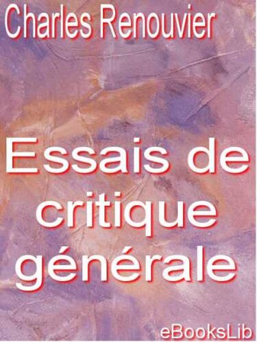 Essais de critique générale