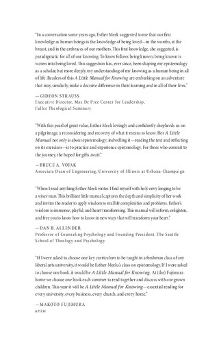 A Little Manual for Knowing