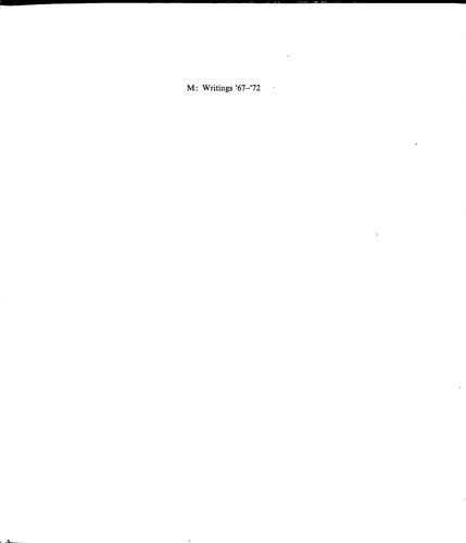M: Writings '67–'72