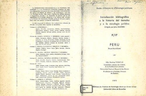 Introducción bibliográfica a la historia del derecho y a la etnología jurídica : Perú, etapa republicana