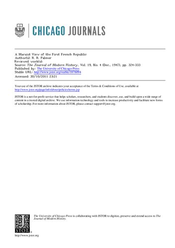 A Marxist View of the First French Republic