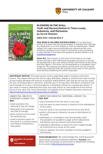 Flowers in the Wall: Truth and Reconciliation in Timor-Leste, Indonesia, and Melanesia