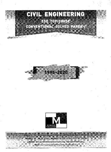 ESE Mains- Civil Engineering: Volume 1