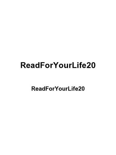 Read for Your Life #20