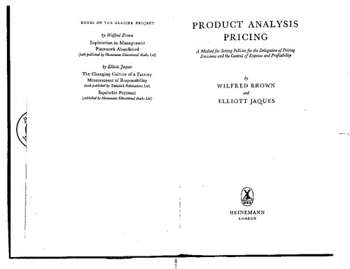 Product Analysis Pricing